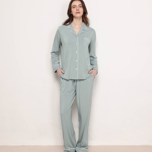 Pyjamas confortables Fournisseur d'usine Ensembles de pyjamas en bambou biologique Ensembles de vêtements de détente de haute qualité Ensembles pour femmes - Product Image 4