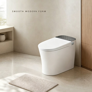 WC intelligent certifié CUPC ETL avec chauffage instantané, cuvette allongée, télécommande et siège chauffant, siphon en P, à poser au sol - Product Image 1