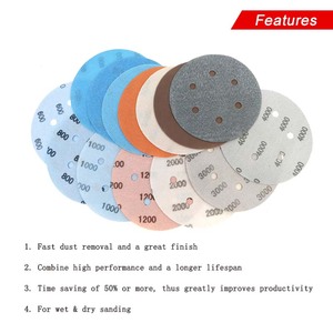 <span class=keywords><strong>Disque</strong></span> de ponçage super fin à 6 trous de 6 pouces, papier abrasif doux pour ponçage humide/sec, pour la finition et le polissage de la peinture automobile - Product Image 5