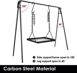 רב תכליתית אש בור גריל נייד מתכווננת כיבוי אש תליה חצובה גריל - Product Image 3