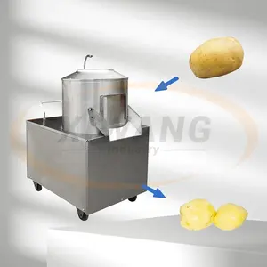 Mesin pembuat pemotong pengupas dan pengiris keripik kentang otomatis komersial untuk membuat keripik kentang