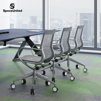 Chaise de bureau moderne de luxe SpaceUnited, chaise pivotante à dossier moyen en nylon bicolore, chaise de travail pour employés de bureau