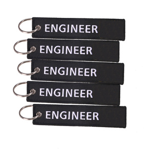 <strong>Custom</strong> Woven <strong>Key</strong> Chain <strong>Tag</strong> Strap Jet <strong>Tag</strong> Embroidered Keyring Text Motorcycle Patch Black Embroidery Logo <strong>Flight</strong> <strong>Keychain</strong> <strong>Key</strong> <strong>Tag</strong> - Product Image 3