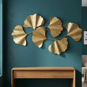 Arte de pared de hierro Floral de Metal chapado en oro, diseño único, arte de pared tradicional antiguo, decoración del hogar, tiempo de lujo, acento, arte de moda - Product Image 5