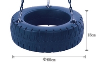 Balançoire pneumatique avec chaînes de 1,2 m - Balançoires d'extérieur robustes, chaîne en acier durable et pneu en caoutchouc pour aire de jeux de jardin pour enfants