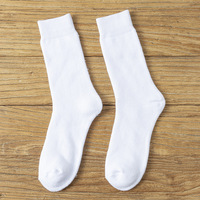 Chaussettes mi-mollet décontractées en patchwork blanc et noir, en tissu éponge standard, écologiques, à séchage rapide, pour hommes, en polyester et élasthanne