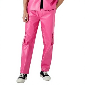 ELYSIAN INDUSTRIES <b>Men</b> <b>Leather</b> <b>Pants</b> Casual Straight Fit Mid Waist Midweight Eco-friendly High-quality Daily Wear Classic Winter - Product Image 1