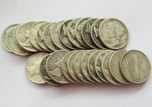 Répliques de pièces de monnaie américaines de 10 cents Mercury Dime (1916-1945) - 79 années différentes - Répliques de pièces étrangères plaquées argent - Product Image 4
