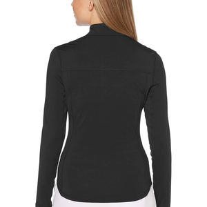 Jersey informal de manga larga personalizado OEM para mujer, jersey que absorbe la humedad, diseño ajustado con logotipo bordado en la parte delantera - Product Image 6