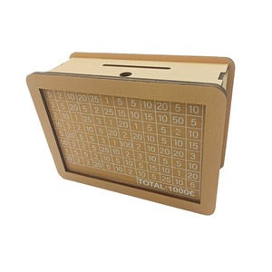 Tirelire en bois vintage <span class=keywords><strong>de</strong></span> style européen pour enfants avec fente <span class=keywords><strong>de</strong></span> dépôt/retirée et serrure à combinaison, décoration intérieure pour économies et espèces - Product Image 5