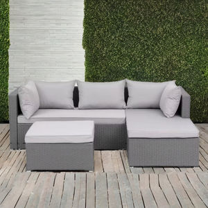 خوص راتان فاخر خارجي مع وحدات محادثة ل أريكة مقطعية في الحديقة - Product Image 5