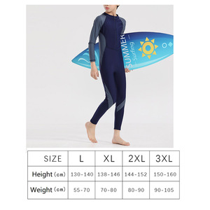 Pantalon long une pièce en stock <span class=keywords><strong>Maillot</strong></span> <span class=keywords><strong>de</strong></span> <span class=keywords><strong>bain</strong></span> <span class=keywords><strong>de</strong></span> course à manches longues avec fermeture éclair sur le devant pour adolescents et garçons - Product Image 5