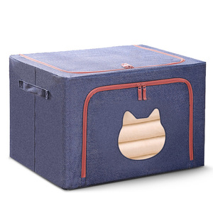 Clothing Organizer <b>Storage</b> Box Rectangle Foldable With Animal Pattern For Bedroom <b>Clothes</b> Toys Quilts - Product Image 5