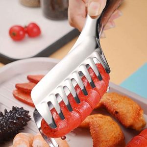 <b>Kitchen</b> <b>Gadgets</b> Comb BBQ Noodle Clip Stainless Steel Food Tongs for Barbecue Buffet Serving - Product Image 5