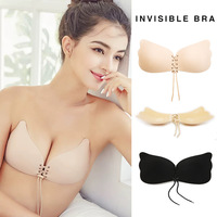 Nouveau Lala déesse sans couture soie robe de mariée sous-vêtements Anti-convexe Silicone sans bretelles soutien-gorge Push-Up caractéristique Logo tasse Invisible