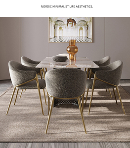 Tavolo da pranzo personalizzabile e sedia in acciaio al carbonio <span class=keywords><strong>oro</strong></span> <span class=keywords><strong>piedi</strong></span> ristorante Hotel sedia in velluto semplice sedia moderna per il tempo libero - Product Image 6