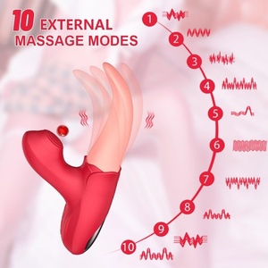 2-in-1 yetişkin gül oyuncak vibratör yalama ve Thrusting titreşim fonksiyonları ile klitoris g-spot stimülasyon için 10*10 - Product Image 2