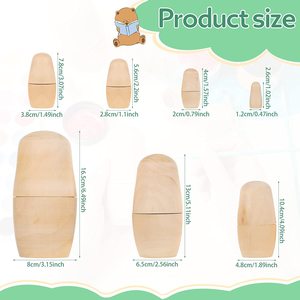 Poupée russe <span class=keywords><strong>en</strong></span> <span class=keywords><strong>bois</strong></span> non peinte, poupée gigogne à faire soi-même, poupée gigogne non finie à <span class=keywords><strong>peindre</strong></span>, cadeaux - Product Image 2