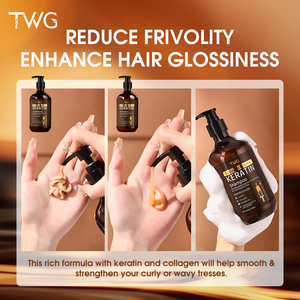 Champú <span class=keywords><strong>y</strong></span> Acondicionador de Queratina Brasileña TWG RTS, 500 ml, Cuidado del <span class=keywords><strong>Cabello</strong></span>, Hidratante, Reparador, Anticaspa - Product Image 4
