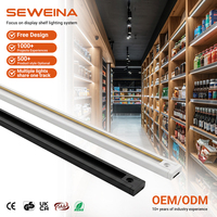 Système d'éclairage sur rail magnétique LED moderne en PVC 12V 24V pour étagères de supermarché