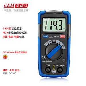 Multímetro Digital Cem Dt 107, 600V, Auto Ranging, Probador de Voltaje, Corriente y Resistencia - Product Image 1
