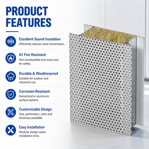 Panneaux acoustiques sandwich en <span class=keywords><strong>laine</strong></span> <span class=keywords><strong>de</strong></span> <span class=keywords><strong>roche</strong></span> ignifugés, isolation phonique, imperméables, écologiques, épaisseur personnalisée, ISO9001 - Product Image 2