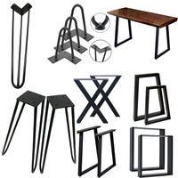 Pieds de table basse industriels en fer noir de haute qualité, en forme de X, robustes, modernes, pour meubles DIY, bancs, hôpitaux, chambres