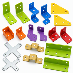 Soporte de Chapa Metálica Estampada Personalizado, Soporte en Ángulo L, Z, U, Recubrimiento en Polvo, Color <span class=keywords><strong>Verde</strong></span>, Azul, Amarillo, Rojo, Servicio de Fabricación OEM - Product Image 2