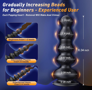 Vibratore Telecomandato con Perline Anali e Massaggiatore Prostatico, Plug <span class=keywords><strong>Anale</strong></span> con 10 Modalità di Vibrazione e Spinta, Giocattolo Sessuale per Uomini e Donne - Product Image 4