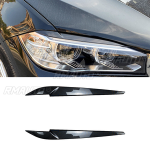 Autocollants pour les sourcils des phares avant de voiture, aspect noir brillant/carbone, pour BMW X5 X6 F15 F16 2014-2018 - Product Image 1
