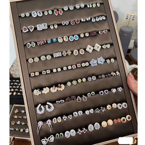 Zarcillos al por Mayor, Aretes de Plata 925, Pendientes para Mujer, Aretes Coreanos, Plata 925, Zarcillos de Cristales Osten - Product Image 1