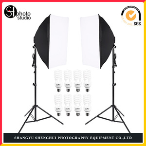 SH Photo Studio 50x70cm Softbox Kit 45W 3200-6500K LED Portrait Studio Lighting with 2M Stand Aluminum Alloy - Product Image 1