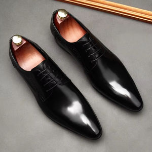 Luxurious High Quality Handcrafted Goodyear Oxfords Men's Formal Business Casual Lace-up Closed <b>Shoes</b> Genuine Leather Upper - Product Image 4