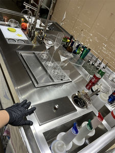 สถานีค็อกเทลเชิงพาณิชย์แบบกำหนดเองได้ บาร์ค็อกเทลสแตนเลสพร้อมเครื่องล้างแก้ว สำหรับร้านอาหารและโรงแรม - Product Image 5