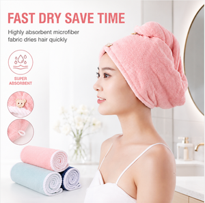 Serviette de séchage pour <span class=keywords><strong>cheveux</strong></span> en <span class=keywords><strong>microfibre</strong></span>, bonnet absorbant à séchage rapide, serviette de bain super absorbante pour femmes - Product Image 2