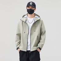 Veste Softshell à capuche imperméable de printemps pour hommes, uniforme de vêtements de travail avec logo personnalisé, col montant, position du logo avant de grande taille