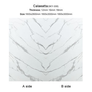 Pierre <span class=keywords><strong>de</strong></span> <span class=keywords><strong>verre</strong></span> cristallisé <span class=keywords><strong>de</strong></span> style moderne Quartz CALACATTA grande <span class=keywords><strong>dalle</strong></span> 12mm d'épaisseur étanche pour chambre salon cuisine - Product Image 5