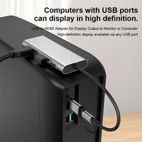 Hub USB 3.0 Justlink 4 en 2, double HDMI 1080P 60Hz, adaptateur Type C pour affichage triple écran, 5 Gbps, alliage d'aluminium pour ordinateur portable, PC, moniteur
