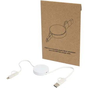 Cable 5 en 1 de plástico reciclado retráctil de 90 cm para la sincronización de datos y la carga rápida de 40 W Citala - Product Image 1