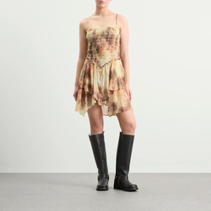 Gothic Floral Mini Dress with <b>Spaghetti</b> <b>Strap</b> Woven Fabric-All Seasons Streetwear Casual - Product Image 4