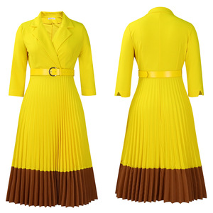 Vestidos Elegantes de Estilo Africano para Mujer, con Cuello de Traje y Pliegues, a la Moda - Product Image 6