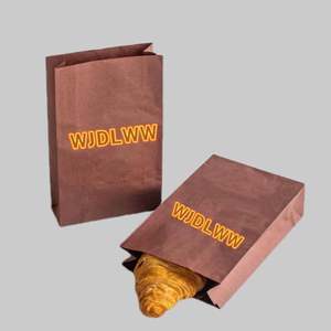 Sacs en papier kraft écologiques personnalisables avec logo – Réutilisables pour pain, biscuits et aliments – Blanc, marron, noir - Product Image 2