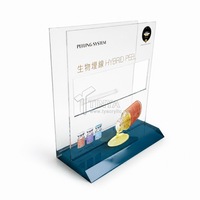 Support d'affichage cosmétique personnalisé pour comptoir, présentoir en acrylique pour soins de la peau et maquillage avec panneau arrière imprimé pour boutique de détail