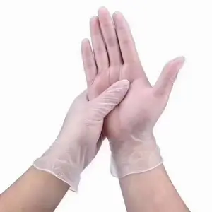 Toptan temizle renk Vinyle tek kullanımlık eldivenler ucuz Guantes yüksek kalite çalışma su geçirmez tek kullanımlık tavuk PVC Luvas Gan