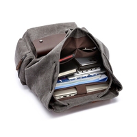 Sac à Dos Homme En Gros Imprimé Logo Personnalisé, Vintage Rétro Végane Décontracté, en Toile et Cuir, avec Cordon de Serrage, pour Ordinateur Portable et Livres
