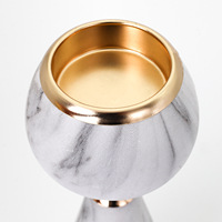 Pièce centrale de décoration de Table, bougeoir en métal marbré de style européen
