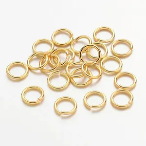 Prezzo di fabbrica anelli di salto aperti in acciaio inossidabile placcato in oro reale di alta qualità di accessori per gioielli