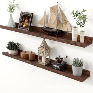 Solid Wood <b>Wall</b> <b>Shelf</b> Rectangle Multipurpose <b>Wall</b> <b>Mounted</b> Type Living Room Decoration - Product Image 1