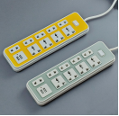 Enchufe múltiple con protección contra sobrecarga y USB para uso en el hogar y la oficina, extensión de toma de corriente.