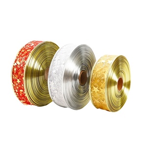 10 Iarde 5cm Nastro Fiocco Ecologico Riciclato con Fiocchi di Neve per Decorazioni Natalizie, Regali, Artigianato e Casa - Blu, Oro, Rosso - Product Image 5